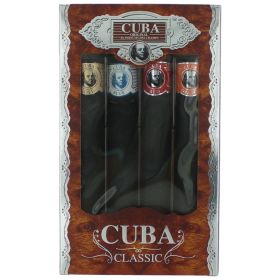 Cuba Classic by Cuba, 4 Piece Gift Set for Men with Orange, Red, Blue & Gold