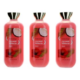 Coconut Hibiscus by Bodycology, 3 Pack 16 oz 2 in 1 Body Wash & Bubble Bath for Women