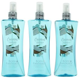 Coconut Fantasy by Body Fantasies, 3 x 8 oz Fragrance Body Spray for Women