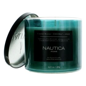 Nautica 14.5 oz Soy Wax Blend 3 Wick Candle - Coastal Breeze Coconut & Aqua