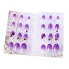 Purple Flower Beads False Fingernails Artificial False Nails Tips Wedding Nail Art Decoration Fake Nails