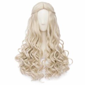 Blond Hair 65 cm Cosplay Full Wig Long Curly Hair Wig Synthetic Hair Wig Princes Halloween Dress Up