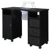 MDF Double Cabinet 3 Drawers 1 Door With Fan Manicure Table Black