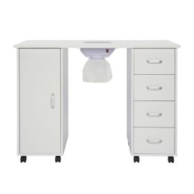 MDF Single Door 4 Drawers With Fan White Nail Table