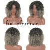 Black Dark Grey Afro Hair Wig 2Tone Short Curly Fluffy Wigs with Bangs Synthetic Hair Full Wig,16 inch