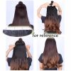 One-piece Curly Wave Clips on Hair Extensions Hairpieces 5 Clips 20" Black Brown