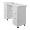 MDF Single Door 4 Drawers With Fan White Nail Table