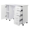 MDF Single Door 4 Drawers With Fan White Nail Table