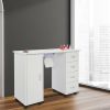 MDF Single Door 4 Drawers With Fan White Nail Table