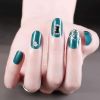 False Fingernails Artificial False Nails Tips Full Cover Wedding Bead Nail Art Decoration; Dark Green Fake Nails