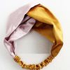 Pink Yellow Color Matching Headband Knotted Wide Hairband Hair Ribbon Hair Accessories Hair Wrap