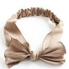 Khaki Simple Bowknot Stretch Hairband Solid Color Headband Out Wide Hair Ribbon Headwrap