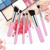 Travel Set Mini Makeup Brush Set of 10 Count (Pink Silver)