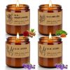 4 Pack Candles Gifts for Home Scented, Long Lasting Jar Soy Scented Candle Gifts, Soy Wax Aromatherapy Candles - Lavender, Amber & Moss, Sandalwood Ro