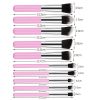 Travel Set Mini Makeup Brush Set of 10 Count (Pink Silver)