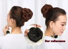 Womens Hair Chignon Curly Disk Updo Hairpieces Hair Bun Extensions Claw, Natural Black