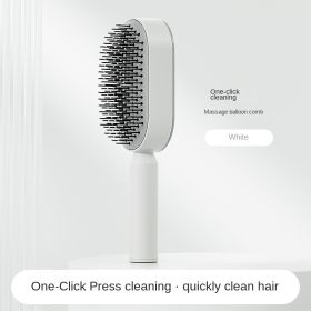 Women Fashion 3D Hair Growth Comb Hairbrush Self-Cleaning Hair Brush  Self Cleaning Hair Brush For Women Massage Scalp Promote Blood Circulation Anti (Color: White)