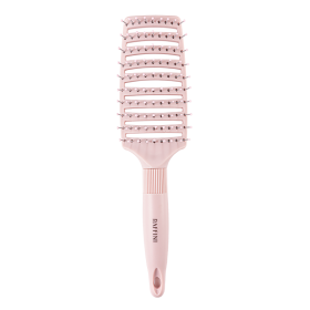 Curved Vented Hair Brush Fast Drying Detangling Massage Brushes For Long Wet Dry Thick Thin Curly Natural Hairs Women (Color: Pink)